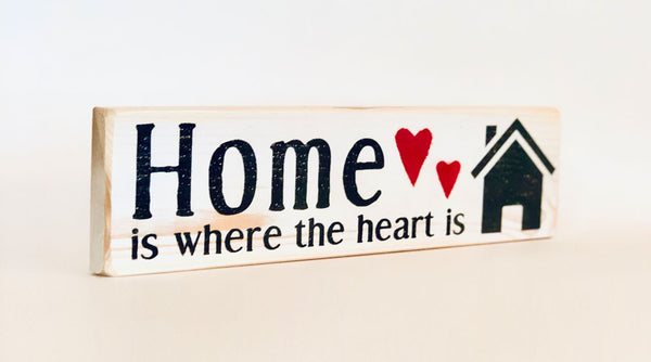 Farmhouse Home is Where the Heart is Mini Printed Wood Wall Decorative Sign