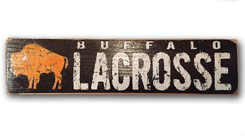 Buffalo Lacrosse rustic wood sign
