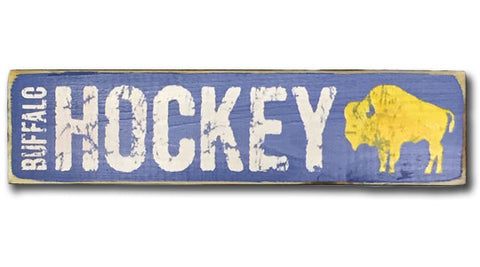 Buffalo Hockey rustic wood sign