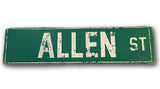 Allen St rustic wood sign