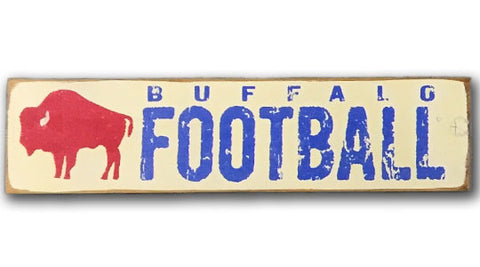 Buffalo Football rustic wood sign