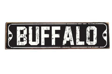 Vintage Buffalo, NY (black) rustic wood sign